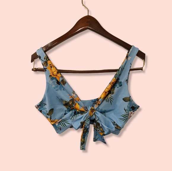 🎉Host Pick🎉 NWOT ASOS-Exclusive PLT High-waisted Rose TieUp Blue Bikini - Picture 2 of 9